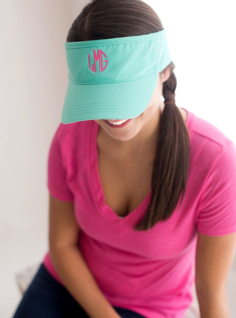 Monogrammed Sun Visor, Embroidered Baseball Hat, Personalized Bridesmaid Gift, Running Visor Cap for Women, Custom Low Profile Fit Accessory Mint Baseball Hat