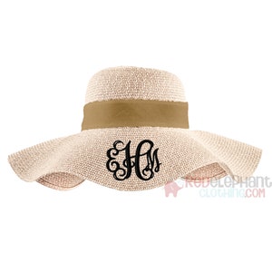 Monogrammed Floppy Hat, Monogrammed Beach Hat, Monogrammed Derby Hat, Monogram Beach Hat, Monogram Floppy Hat, Monogram Derby, Personalized image 1