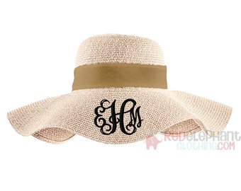 Monogrammed Floppy Hat, Monogrammed Beach Hat, Monogrammed Derby Hat, Monogram Beach Hat, Monogram Floppy Hat, Monogram Derby, Personalized