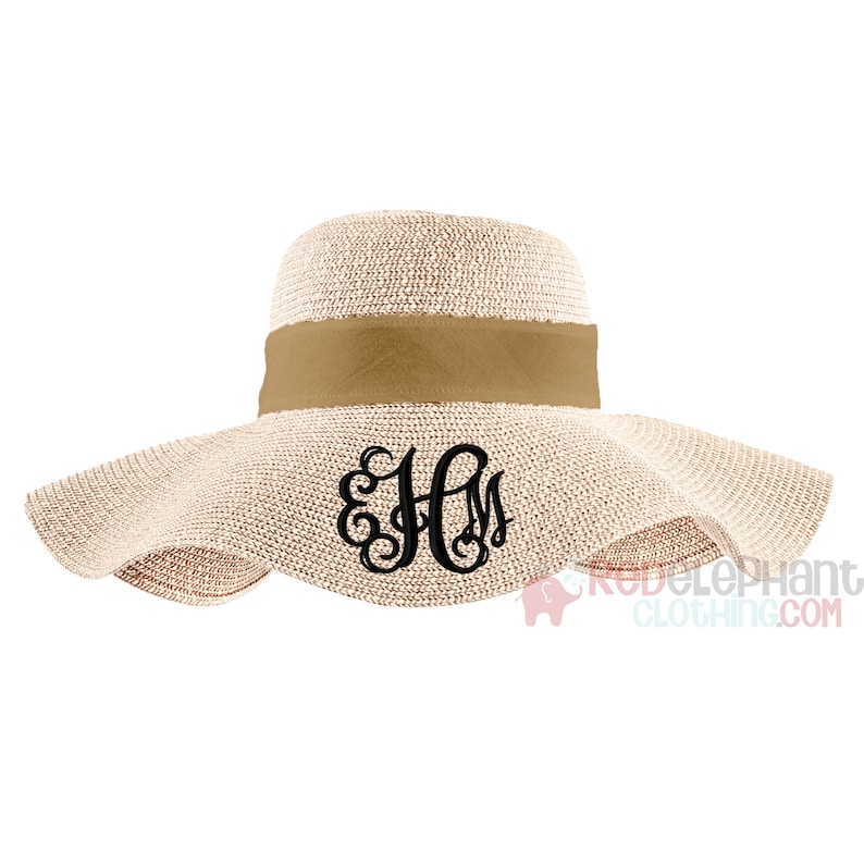 Monogrammed Floppy Hat, Monogrammed Beach Hat, Monogrammed Derby Hat, Monogram Beach Hat, Monogram Floppy Hat, Monogram Derby, Personalized image 1