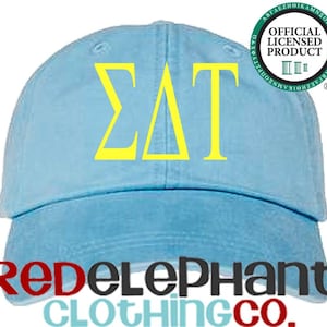 Sigma Delta Tau Hat, Low Profile Baseball Cap, Sorority Rush Week Bid Day Big Little Reveal Gifts, Embroidered Greek Letters Sig Delt Merch