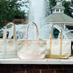 Delta Zeta Sorority Canvas Bag, Embroidered Greek Tote Zipper, Rush Week Bid Day Big Little Gifts for Her, Small Medium Large Beach DZ Merch image 7