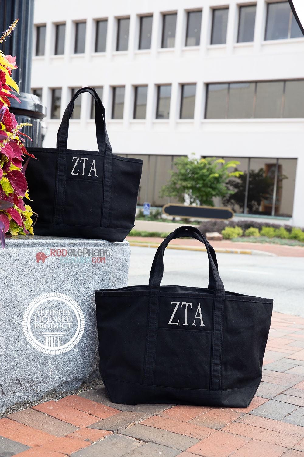 Buy Zeta Tau Alpha Sorority Canvas Bag, Embroidered Tote Zip, Rush