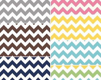 Medium Chevron Stripes by Riley Blake Designs 100% cotton quilting fabric 1/2 yard cut choose Navy, Brown, Aqua, Grey, Pink, Yellow, or Girl