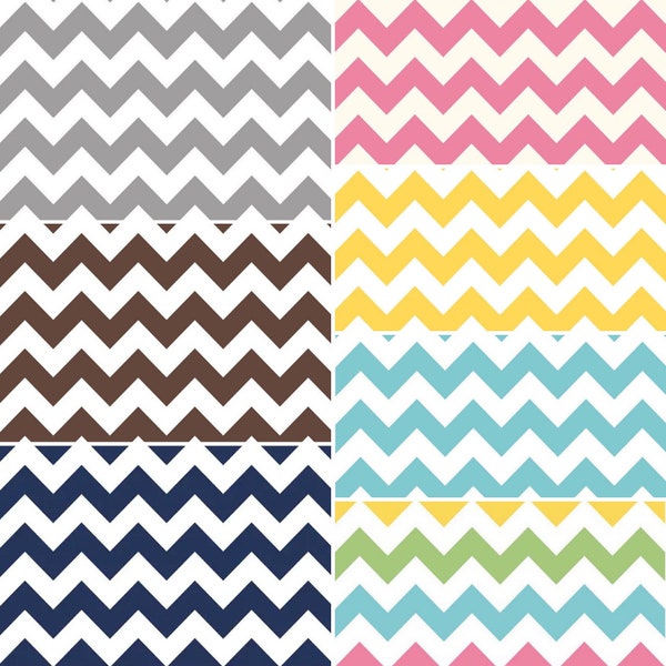 Medium Chevron Stripes by Riley Blake Designs 100% cotton quilting fabric 1/2 yard cut choose Navy, Brown, Aqua, Grey, Pink, Yellow, or Girl