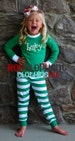 Monogrammed St Patricks Pajamas, Kids Green Pajamas, Family Christmas Pajamas, Personalized Childrens Pajamas, Adult Christmas Pajamas 