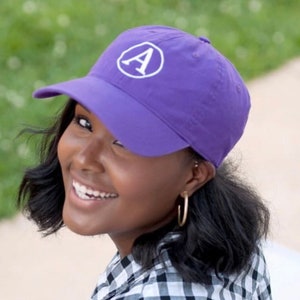 Monogrammed Sun Visor, Embroidered Baseball Hat, Personalized Bridesmaid Gift, Running Visor Cap for Women, Custom Low Profile Fit Accessory Purple Baseball Hat