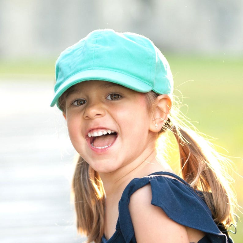Monogram Toddler Hat, Personalized Baseball Cap for Children, Birthday Gift for Kids, Summer Hat for Toddlers, Camo Ball Cap, Kids Beach Hat Solid Mint