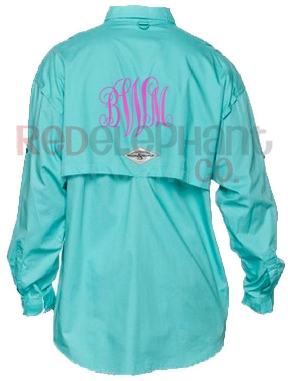 Monogram Fishing Shirt, Columbia PFG, Personalized Bridesmaids Gift, Womens  Fishing Shirt, Preppy Swimsuit Cover Up, Monogram Beach Cover Up 