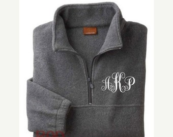 Monogram Fleece Pullover, Personalized Monogram Sweatshirt, Oversized Sweater for Women,Fleece Sweater, Custom Half-Zip Jacket, Adult UNISEX