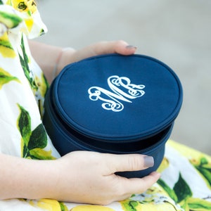 Monogrammed Jewelry Travel Case, Personalized Travel Organizer Jewelry Storage Bag, Custom Embroidered Gifts for Her, Bridesmaid Accessory