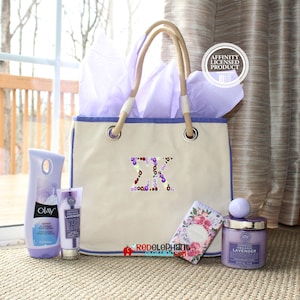 Sigma Kappa Sorority Canvas Tote Bag w/ Rope Handle or Zip Pouch, Embroidered Flower Greek Letter Sig Kap Merch, Bid Day Big Little Gift