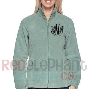 Monogrammed Full Zip Fleece Jacket, Fall Clothing Personalized Custom Embroidered Zip Up Fitted Jacket for Ladies, Gifts for Her Under 50 image 10