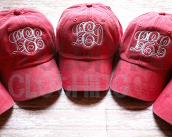 Monogram Hat, Monogram Baseball Cap, Personalize Baseball Hat, Monogram Bridesmaid Gift, Custom Embroidered Ball Cap, Monogram Gift for Teen