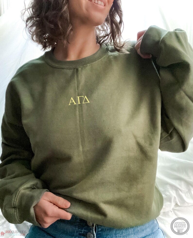 Alpha Gamma Delta Embroidered Sweatshirt, Alpha Gam Crew Neck Pullover ...