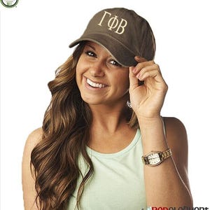 Gamma Phi Beta Hat Low Profile Sorority Baseball Cap, Rush Week Bid Day Big Little Reveal Gifts, Embroidered Greek Letters Gamma Phi Merch