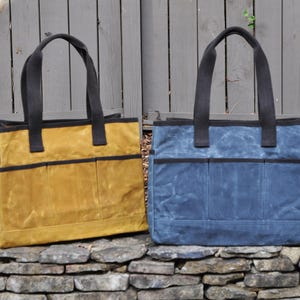 Monogram Organizer Tote Bag, Personalized Hostess Gift, Embroidered Collapsible Utility Garden Tool Carry All, Teacher, Nurse, Car Organizer Waxed Yellow