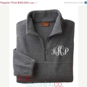 Monogrammed Pullover Quarter Zip Fleece Jacket, Personalized Fall Clothing Half Zip Up Sweater, UNISEX Sweatshirt, Gift for Her, Teen Girls