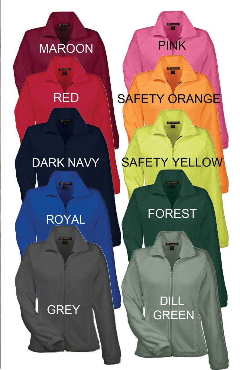 Monogrammed Full Zip Fleece Jacket, Fall Clothing Personalized Custom Embroidered Zip Up Fitted Jacket for Ladies, Gifts for Her Under 50 image 11