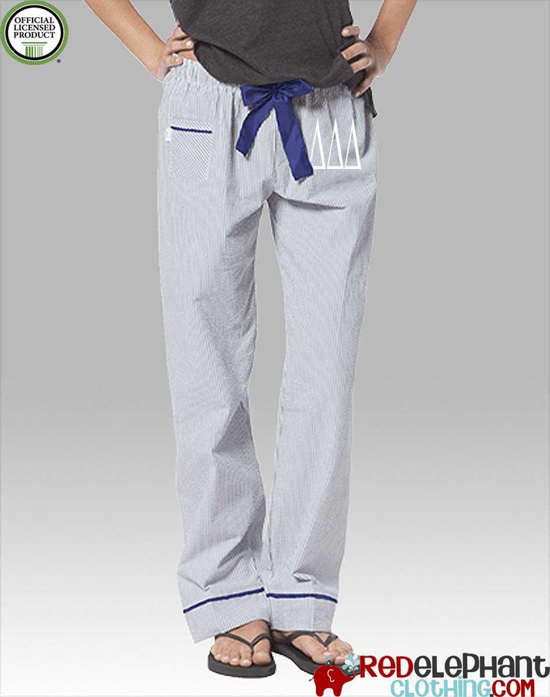 Women S Clothing Pajama Pants Sigma Delta Tau Pajamas Greek Pajamas Sorority Sleepwear Sigma Delta Tau Lounge Pant Sorority Pajama Pant Seersucker Pjs Pajamas Robes
