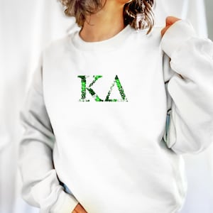 Kappa Delta Embroidered Sweatshirt, KD Crew Neck Pullover Sorority Greek Letters Merch, Rush Bid Day Clothing Big Little Gift, Kay Dee