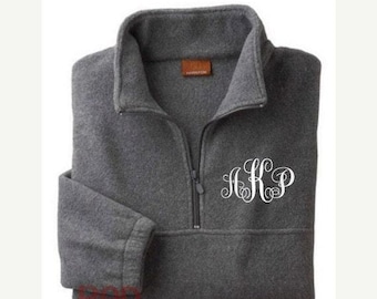 Monogram Fleece Pullover, Personalized Monogram Sweatshirt, Oversized Sweater for Women,Fleece Sweater, Custom Half-Zip Jacket, Adult UNISEX