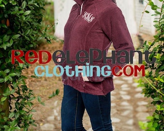 Monogrammed Full Zip Up Fleece Jacket, Embroidered Fall Clothing Fitted Personalized Aesthetic For Teen Girls, Unique Gifts for Her under 50