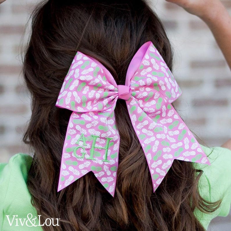 Monogram Hairbow, Monogram Large Bow, Monogram Cheer Bow, Personalized HairBow, Embroidered Hair Bow, Monogram Mint Bow, Preppy Hairbow image 10