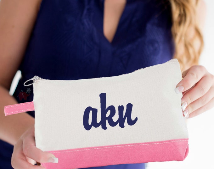 Monogram Make Up Bag Women, Personalized Bridesmaid Proposal Gift, Embroidered Cosmetic Toiletry Bag Teen Girl, Mothers Day Gifts for Her