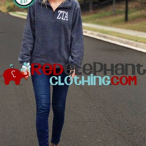 Alpha Delta Pi Jacket Unisex Fit Quarter Zip Fleece Pullover Sweatshirt for Sorority Big Little Bid Day Gift Embroidered Greek Letters Merch image 4