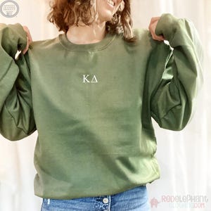 Kappa Delta Embroidered Sweatshirt, KD Crew Neck Pullover Sorority Greek Letters Merch, Rush Bid Day Clothing Big Little Gift, Kay Dee