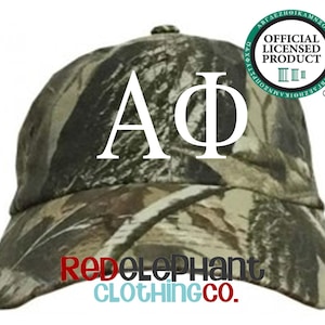 Alpha Phi Camo Baseball Hat, Alpha Phi Camouflage Cap, Sorority Rush Week Big Little Reveal Gift Embroidered AΦ Greek Letters Merch