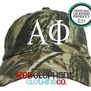 Alpha Phi Camo Baseball Hat, Alpha Phi Camouflage Cap, Sorority Rush Week Big Little Reveal Gift Embroidered AΦ Greek Letters Merch