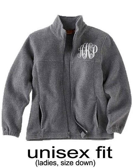 Monogrammed Heathered Fleece Jacket  Preppy Monogrammmed Gifts – Preppy  Monogrammed Gifts