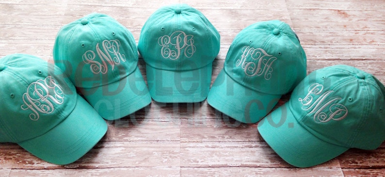 Monogram Dad Hat, Monogram Baseball Cap, Personalized Bridesmaid Gift, Custom Embroidered Ball Cap, Monogram Gift Under 25 for Teen Girls image 1