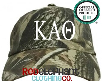 Kappa Alpha Theta Camo Baseball Hat, Theta Camouflage Cap, Sorority Rush Week Big Little Reveal Gift Embroidered ΚΑΘ Greek Letters Merch