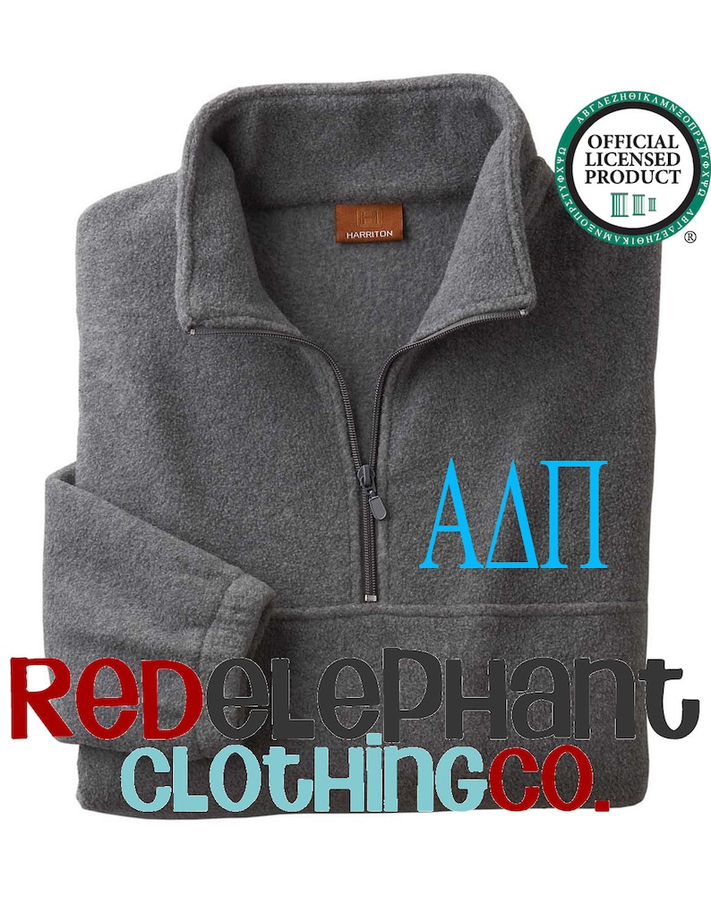 Alpha Delta Pi Jacket Unisex Fit Quarter Zip Fleece Pullover Sweatshirt for Sorority Big Little Bid Day Gift Embroidered Greek Letters Merch image 1