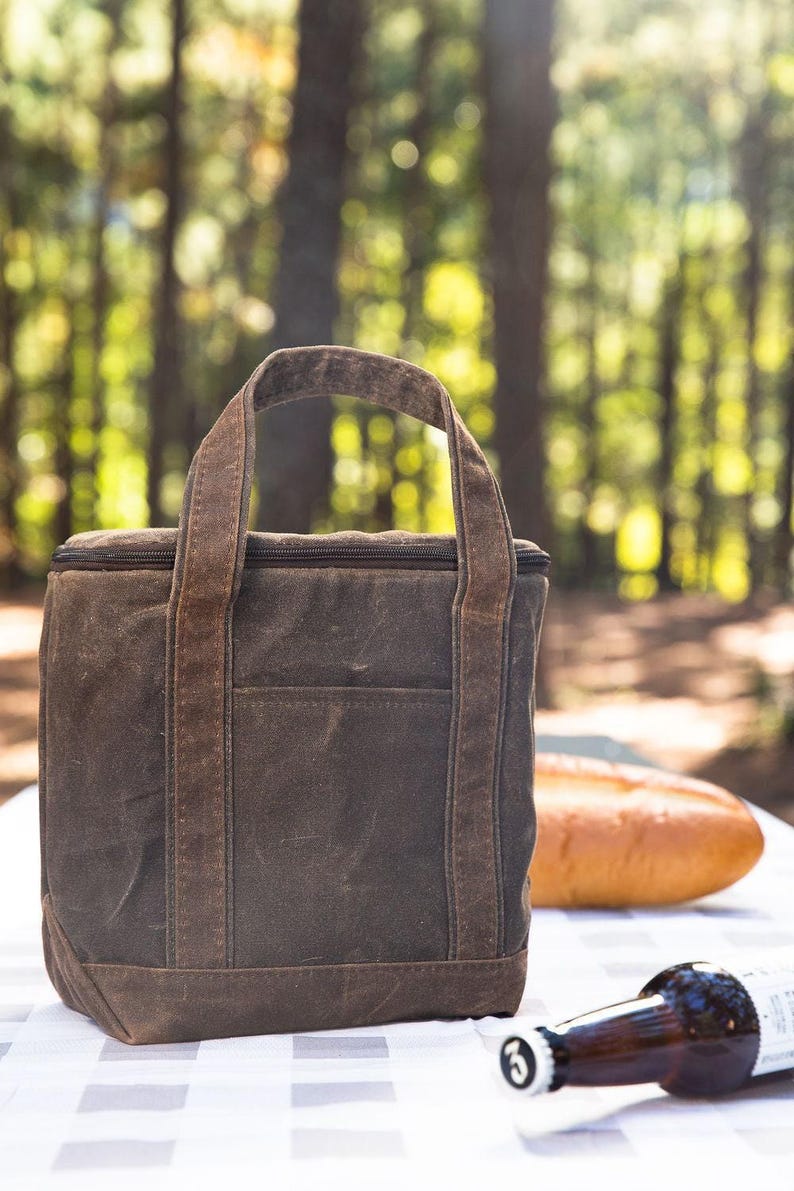 Sac fourre-tout isotherme pour déjeuner monogramme, boîte à lunch personnalisée en toile isolée et sans danger pour les aliments, glacière familiale brodée pour enfants et adultes image 8