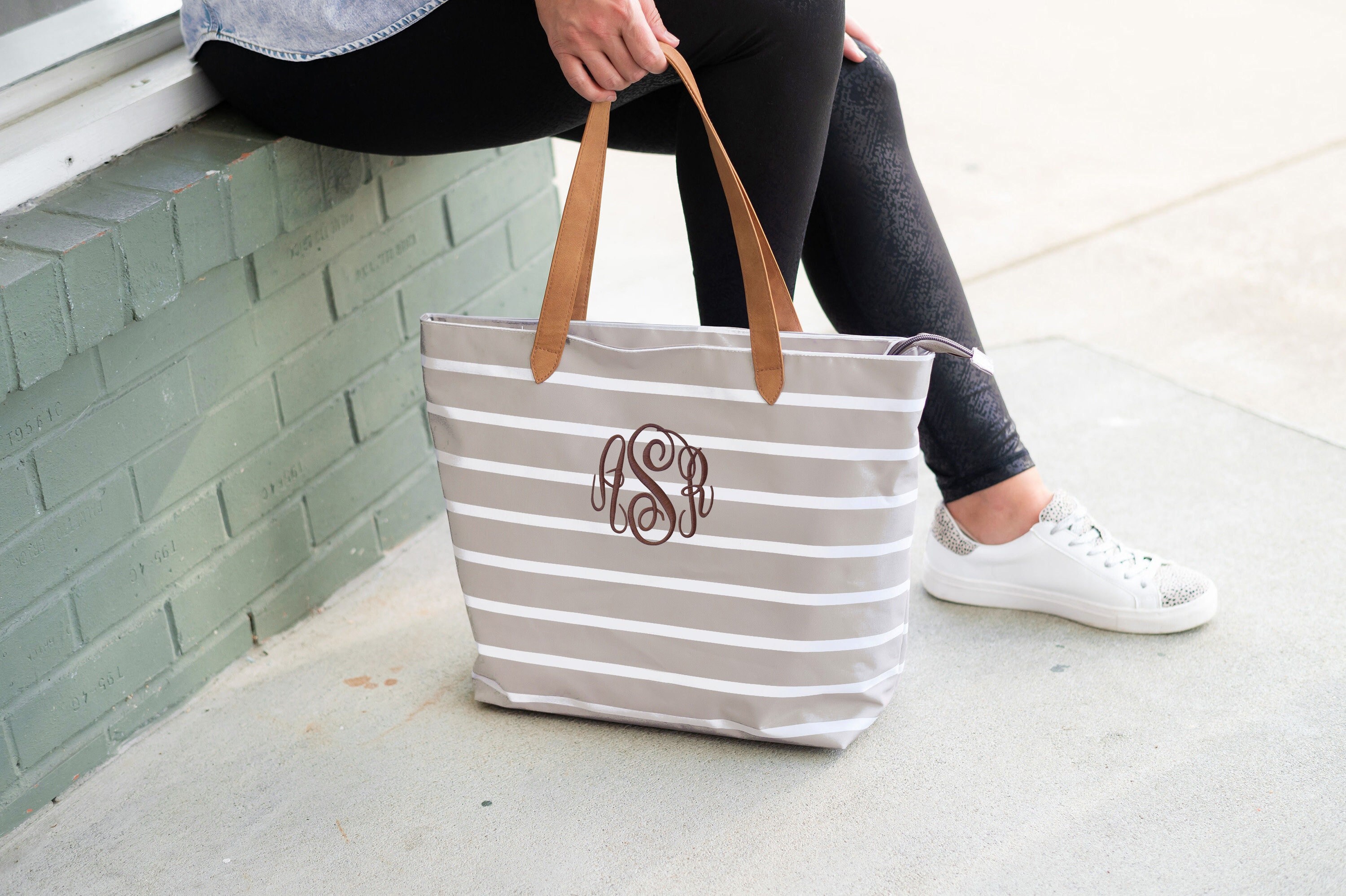 Monogram Book Bag Etsy