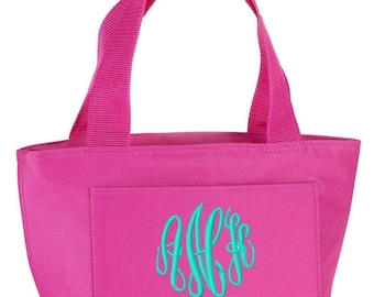 Monogram Lunchbox, Embroidered Preppy Lunch Bag, Personalized Bachelorette Mini Insulated Cooler Tote Bag, Soft Sided Meal Prep Lunch boxes