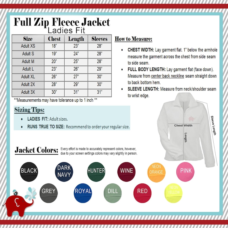 Monogrammed Full Zip Fleece Jacket, Fall Clothing Personalized Custom Embroidered Zip Up Fitted Jacket for Ladies, Gifts for Her Under 50 image 2