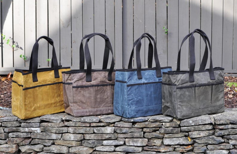 Monogram Organizer Tote Bag, Personalized Hostess Gift, Embroidered Collapsible Utility Garden Tool Carry All, Teacher, Nurse, Car Organizer imagem 6