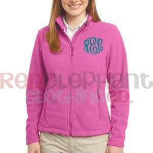 Monogrammed Full Zip Fleece Jacket, Fall Clothing Personalized Custom Embroidered Zip Up Fitted Jacket for Ladies, Gifts for Her Under 50 image 8