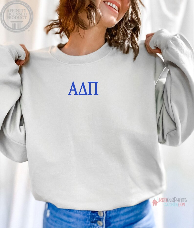 Alpha Delta Pi Embroidered Sweatshirt, Adpi Crew Neck Pullover Sorority ...