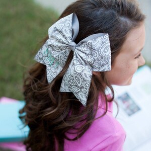 Monogram Hairbow, Monogram Large Bow, Monogram Cheer Bow, Personalized HairBow, Embroidered Hair Bow, Monogram Mint Bow, Preppy Hairbow image 9