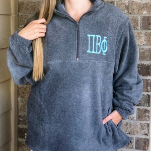 Alpha Delta Pi Jacket Unisex Fit Quarter Zip Fleece Pullover Sweatshirt for Sorority Big Little Bid Day Gift Embroidered Greek Letters Merch image 7