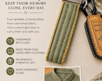 Pulsera conmemorativa hecha con la ropa de un ser querido / Llavero conmemorativo personalizado