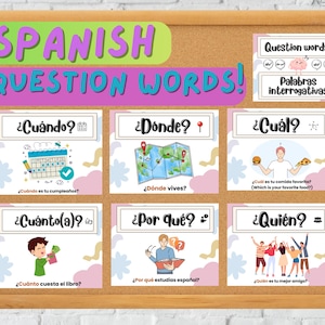 Spanish Question Words Posters: Bilingual Classroom Decor (PDF Download)