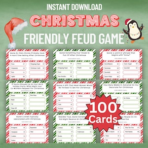 Christmas Friendly Feud Game: Printable Holiday Trivia (Instant Download)