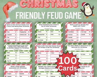 Christmas Friendly Feud Game: Printable Holiday Trivia (Instant Download)